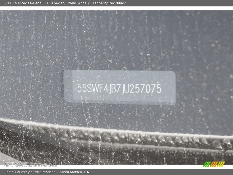 Polar White / Cranberry Red/Black 2018 Mercedes-Benz C 300 Sedan