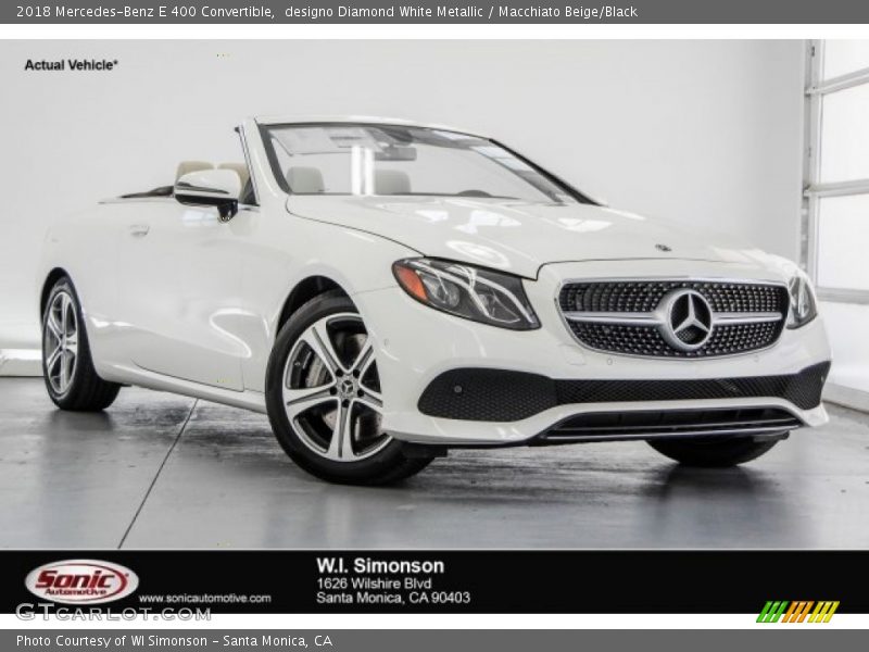 designo Diamond White Metallic / Macchiato Beige/Black 2018 Mercedes-Benz E 400 Convertible