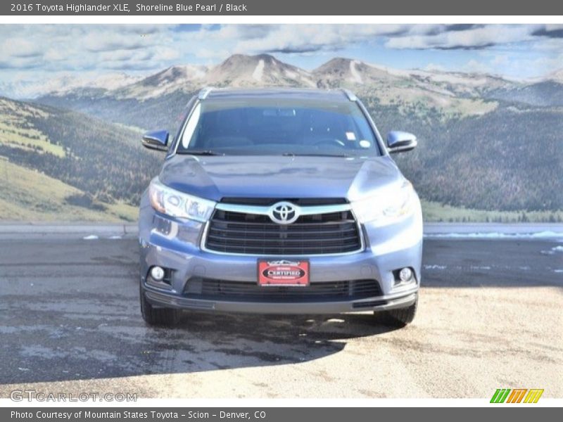 Shoreline Blue Pearl / Black 2016 Toyota Highlander XLE