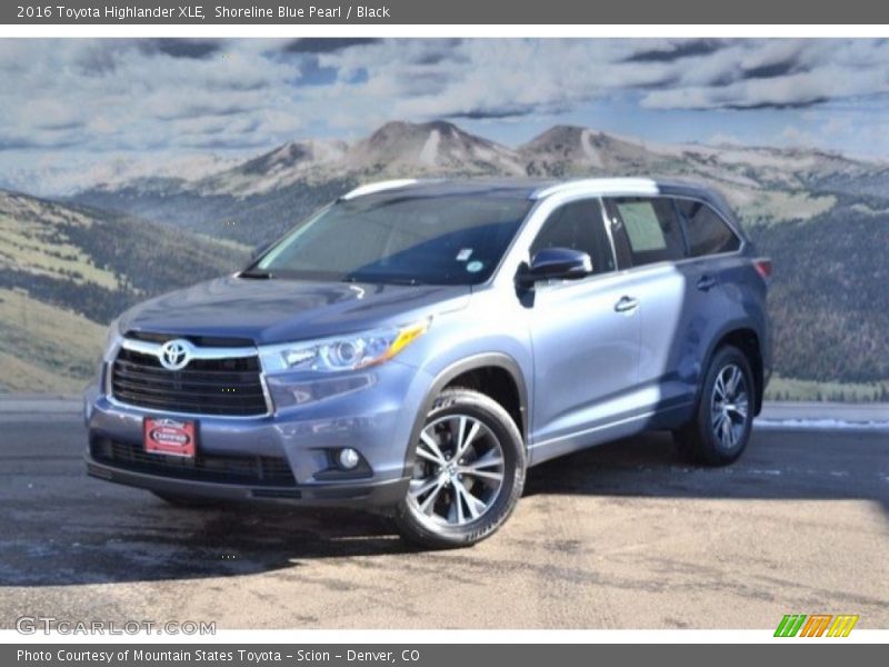 Shoreline Blue Pearl / Black 2016 Toyota Highlander XLE