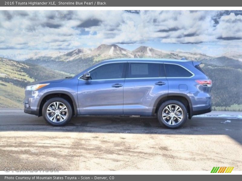 Shoreline Blue Pearl / Black 2016 Toyota Highlander XLE