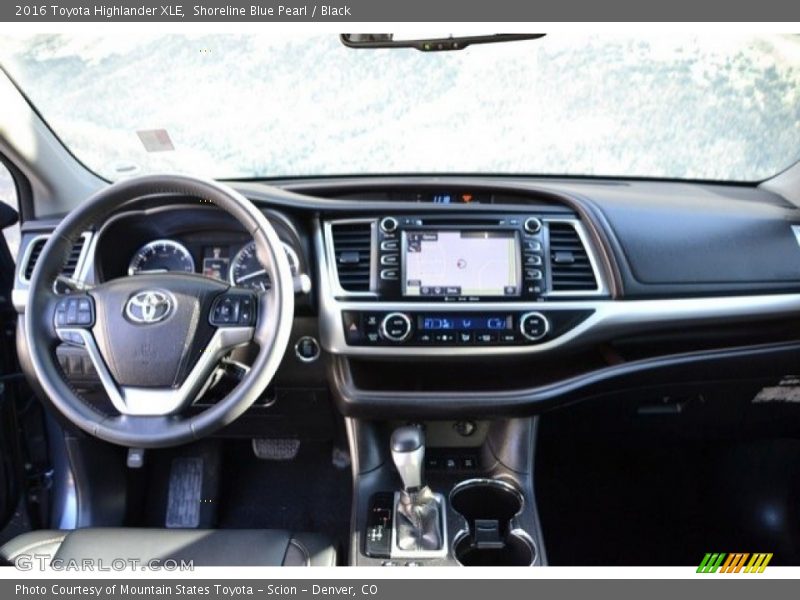 Shoreline Blue Pearl / Black 2016 Toyota Highlander XLE