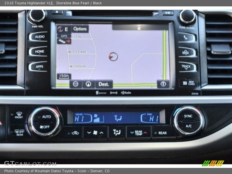Shoreline Blue Pearl / Black 2016 Toyota Highlander XLE