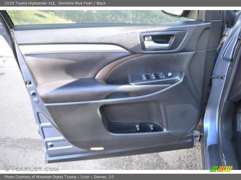 Shoreline Blue Pearl / Black 2016 Toyota Highlander XLE