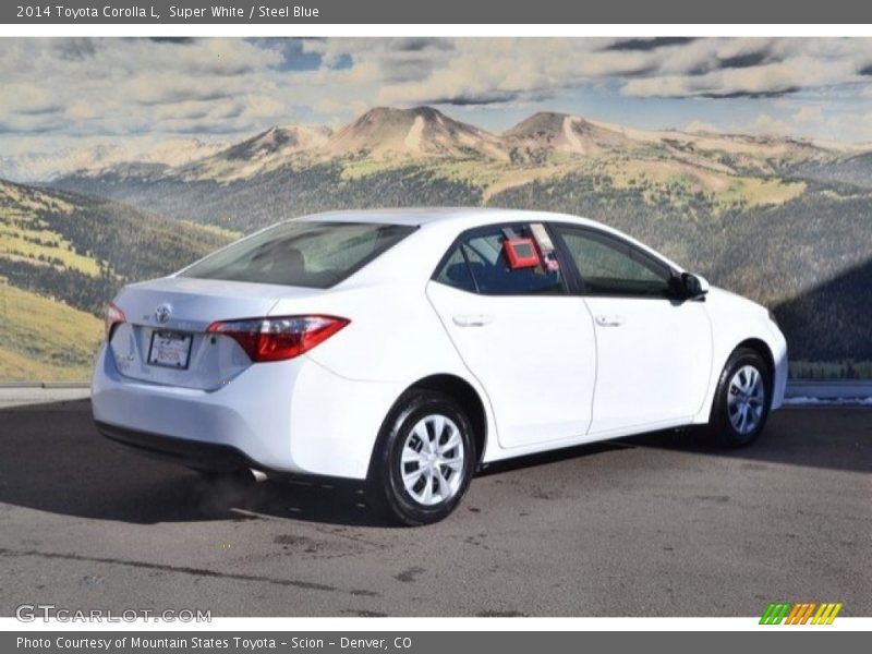 Super White / Steel Blue 2014 Toyota Corolla L