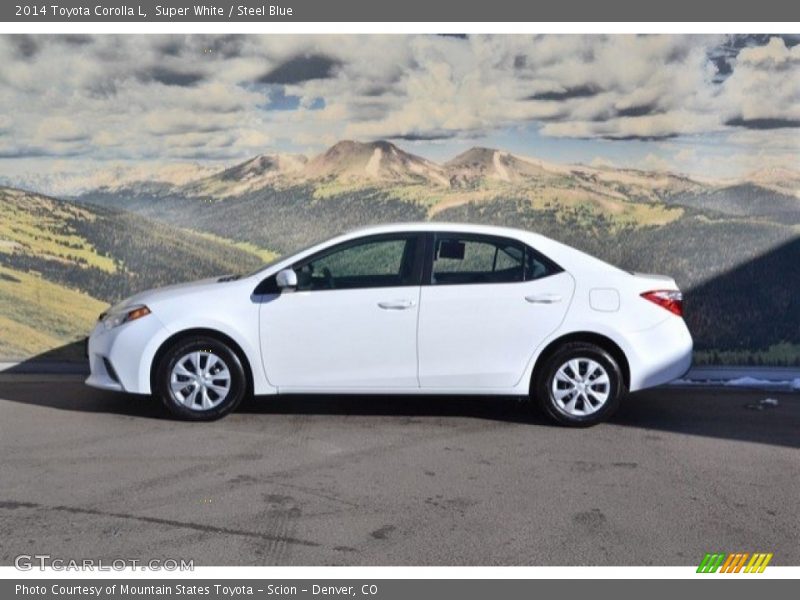 Super White / Steel Blue 2014 Toyota Corolla L