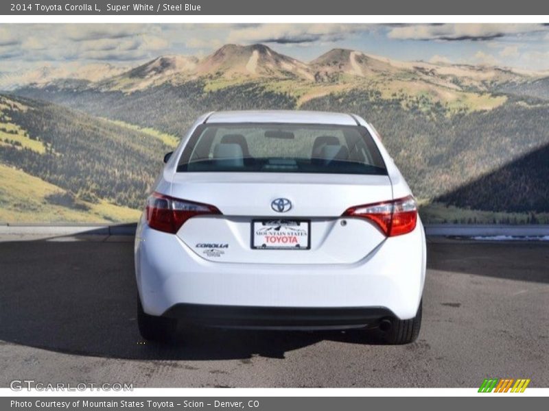 Super White / Steel Blue 2014 Toyota Corolla L