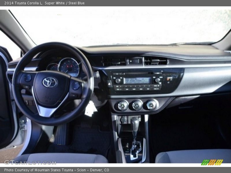 Super White / Steel Blue 2014 Toyota Corolla L