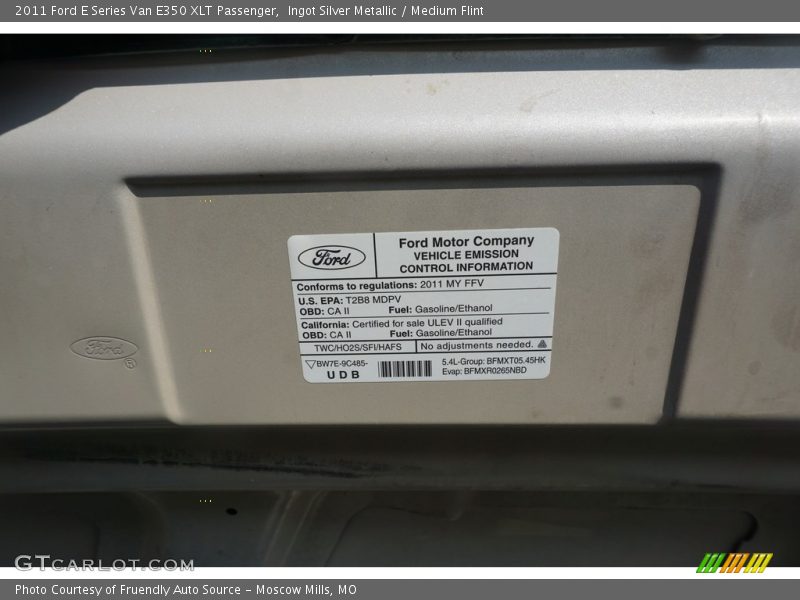 Ingot Silver Metallic / Medium Flint 2011 Ford E Series Van E350 XLT Passenger