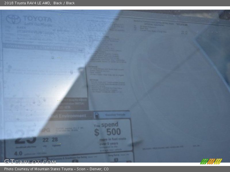 Black / Black 2018 Toyota RAV4 LE AWD
