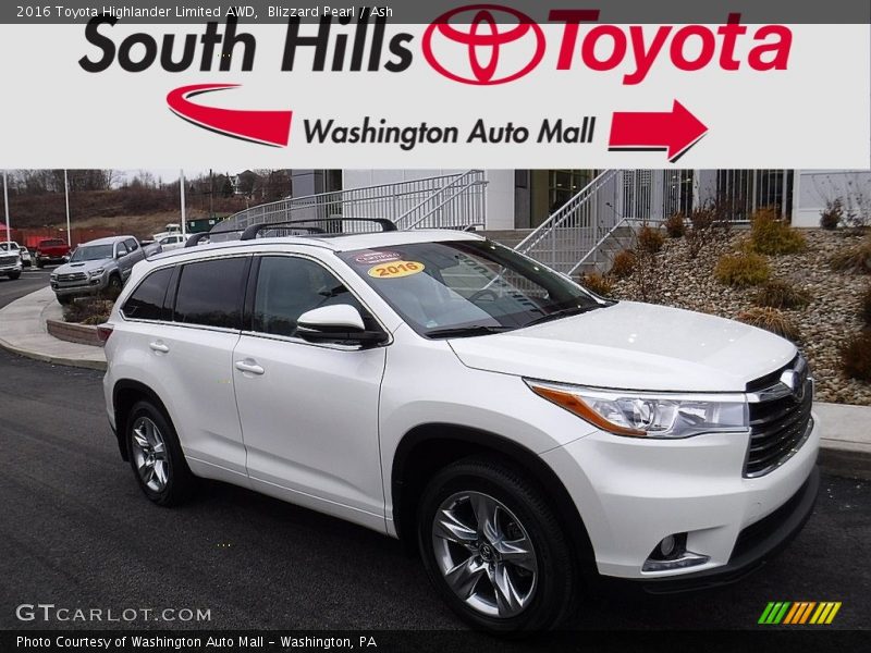 Blizzard Pearl / Ash 2016 Toyota Highlander Limited AWD