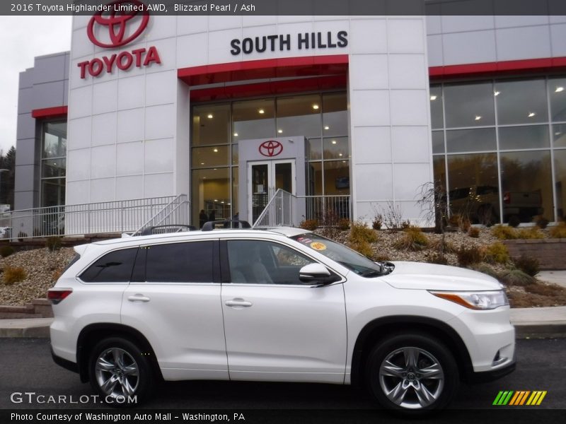 Blizzard Pearl / Ash 2016 Toyota Highlander Limited AWD