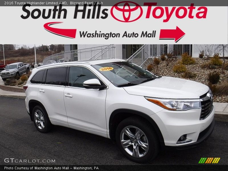 Blizzard Pearl / Ash 2016 Toyota Highlander Limited AWD
