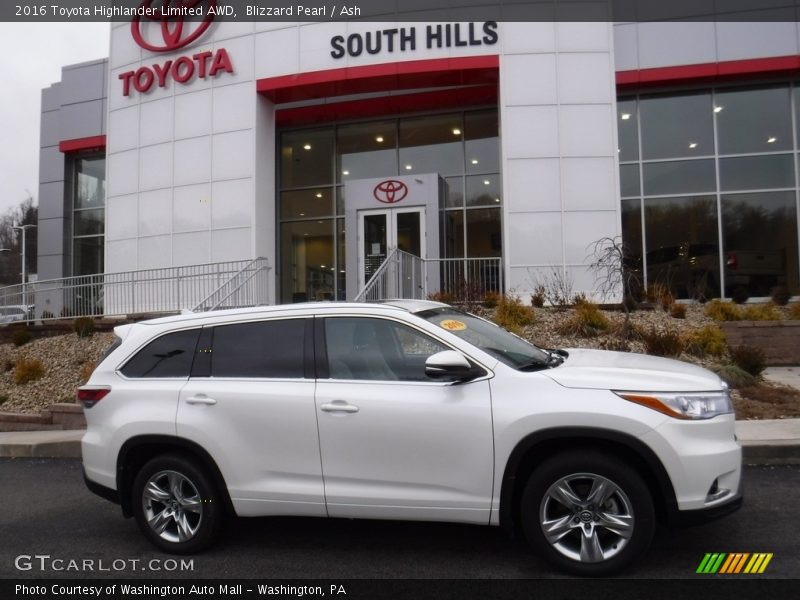 Blizzard Pearl / Ash 2016 Toyota Highlander Limited AWD