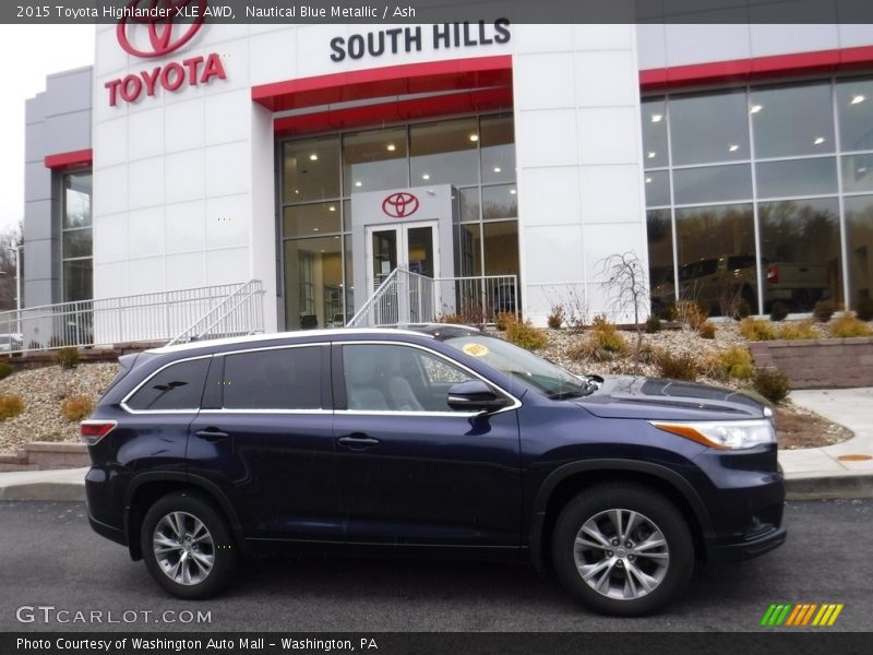 Nautical Blue Metallic / Ash 2015 Toyota Highlander XLE AWD