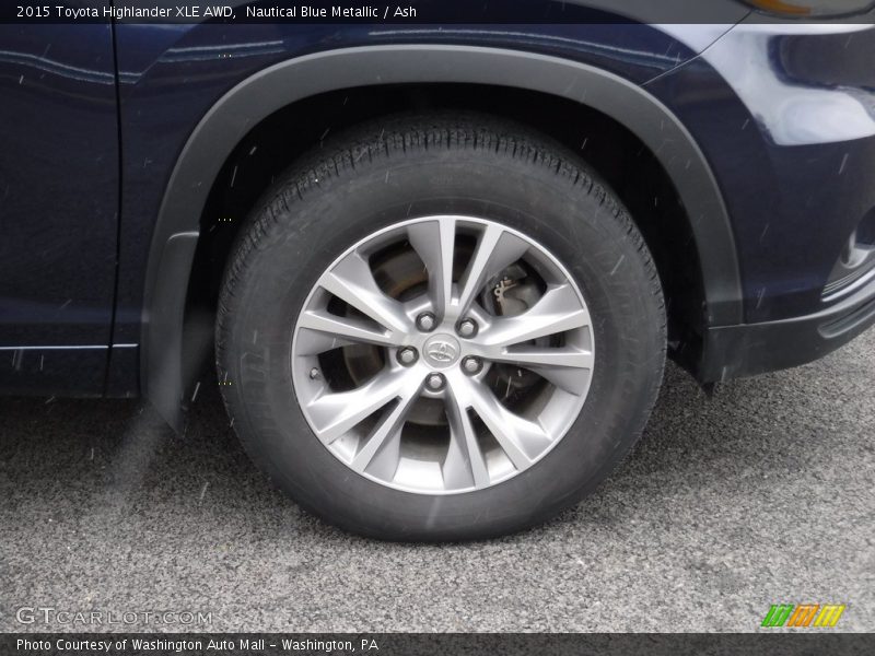 Nautical Blue Metallic / Ash 2015 Toyota Highlander XLE AWD