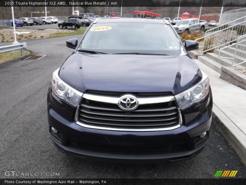 Nautical Blue Metallic / Ash 2015 Toyota Highlander XLE AWD
