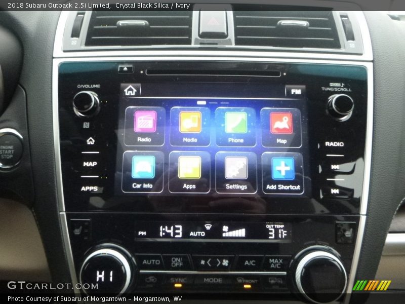 Crystal Black Silica / Ivory 2018 Subaru Outback 2.5i Limited