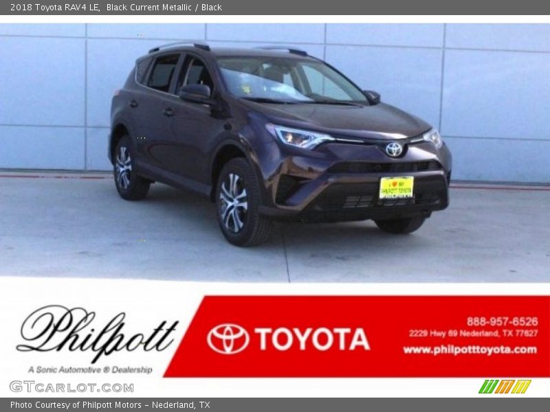 Black Current Metallic / Black 2018 Toyota RAV4 LE