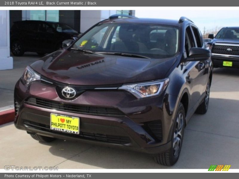 Black Current Metallic / Black 2018 Toyota RAV4 LE