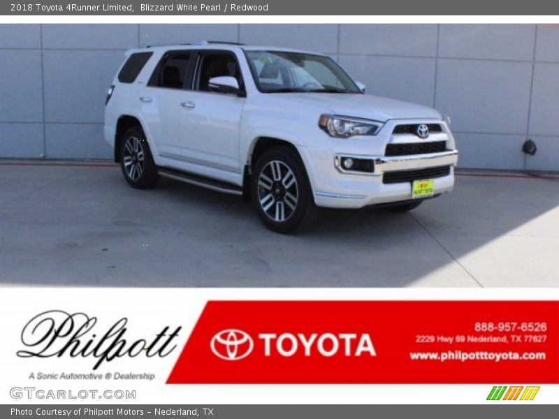 Blizzard White Pearl / Redwood 2018 Toyota 4Runner Limited