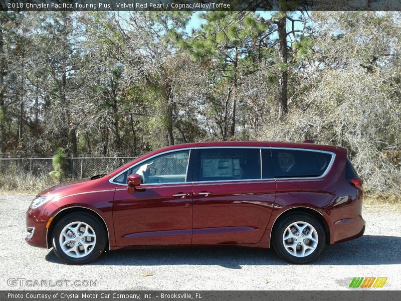 Velvet Red Pearl / Cognac/Alloy/Toffee 2018 Chrysler Pacifica Touring Plus