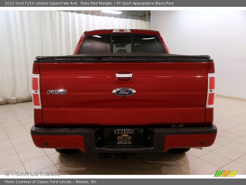 Ruby Red Metallic / FX Sport Appearance Black/Red 2013 Ford F150 Limited SuperCrew 4x4