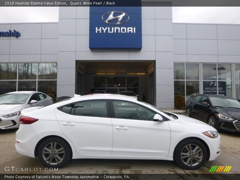 Quartz White Pearl / Black 2018 Hyundai Elantra Value Edition
