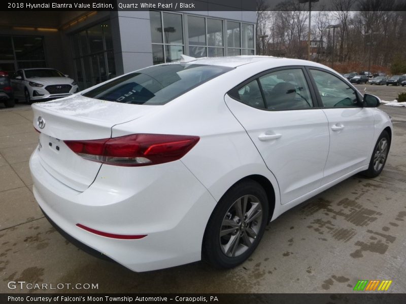 Quartz White Pearl / Black 2018 Hyundai Elantra Value Edition