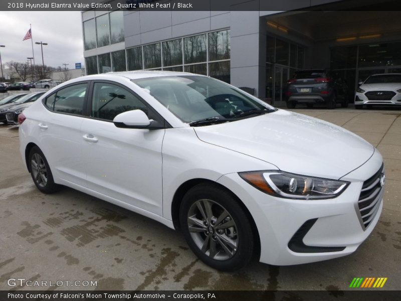 Quartz White Pearl / Black 2018 Hyundai Elantra Value Edition