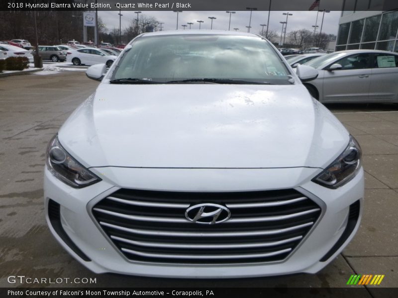 Quartz White Pearl / Black 2018 Hyundai Elantra Value Edition