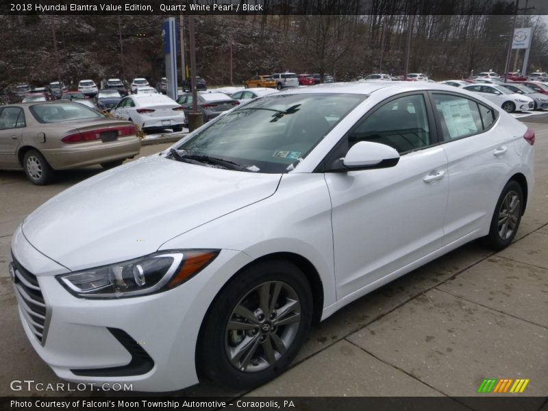 Quartz White Pearl / Black 2018 Hyundai Elantra Value Edition