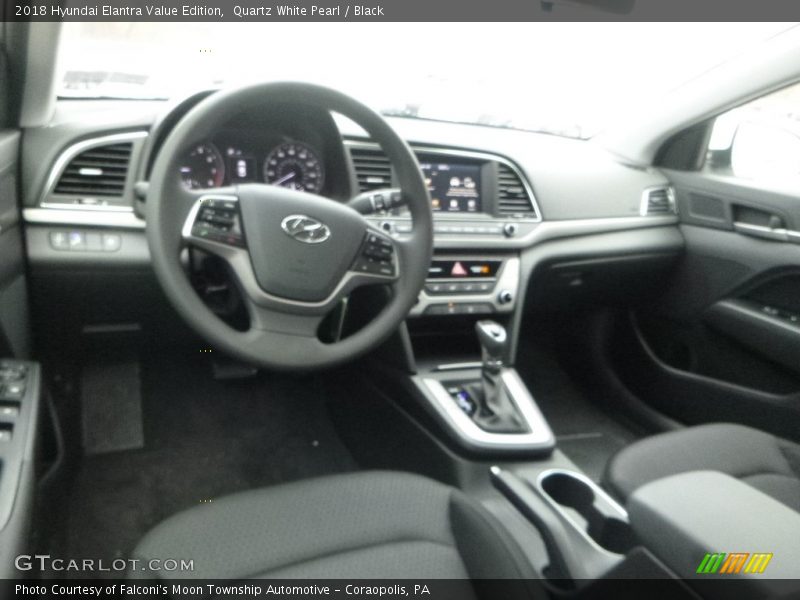 Quartz White Pearl / Black 2018 Hyundai Elantra Value Edition
