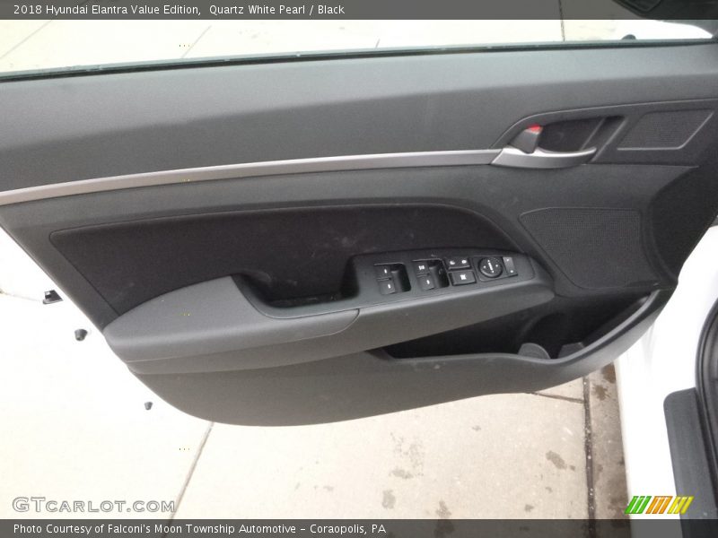 Quartz White Pearl / Black 2018 Hyundai Elantra Value Edition