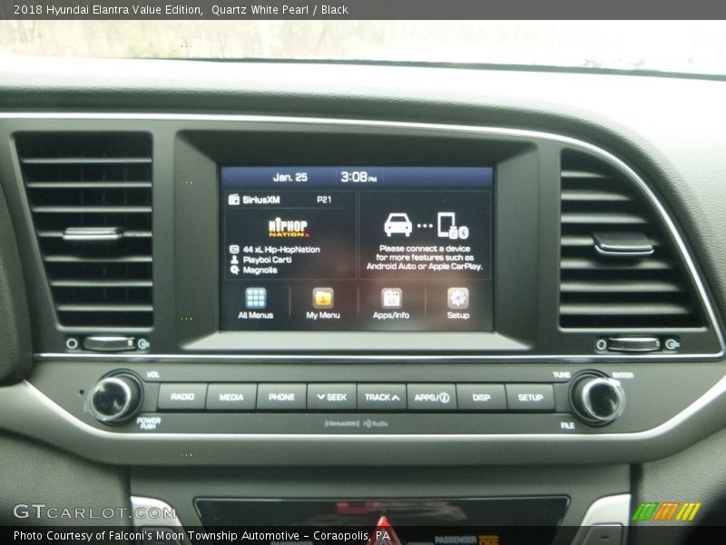 Quartz White Pearl / Black 2018 Hyundai Elantra Value Edition