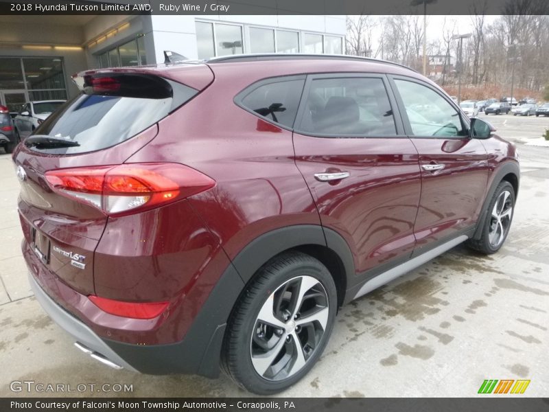 Ruby Wine / Gray 2018 Hyundai Tucson Limited AWD