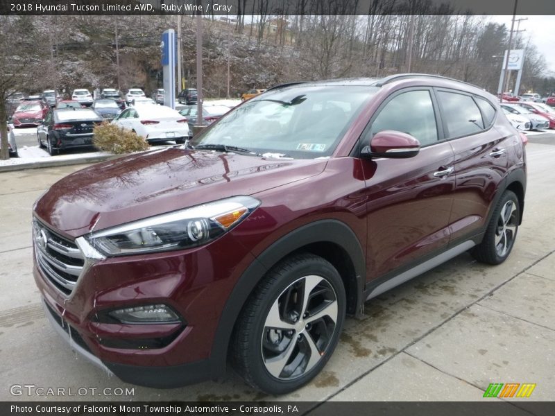 Ruby Wine / Gray 2018 Hyundai Tucson Limited AWD