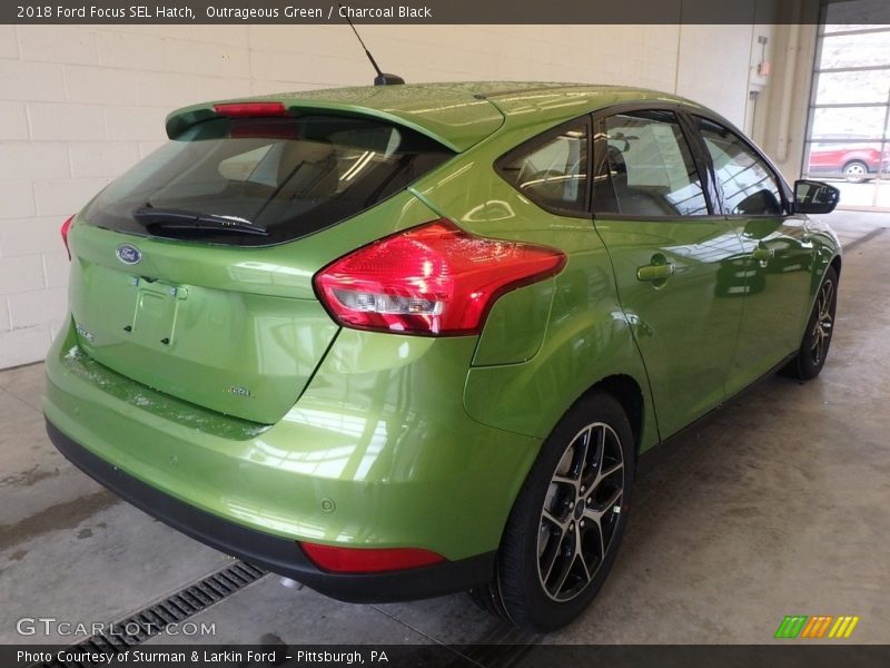 Outrageous Green / Charcoal Black 2018 Ford Focus SEL Hatch