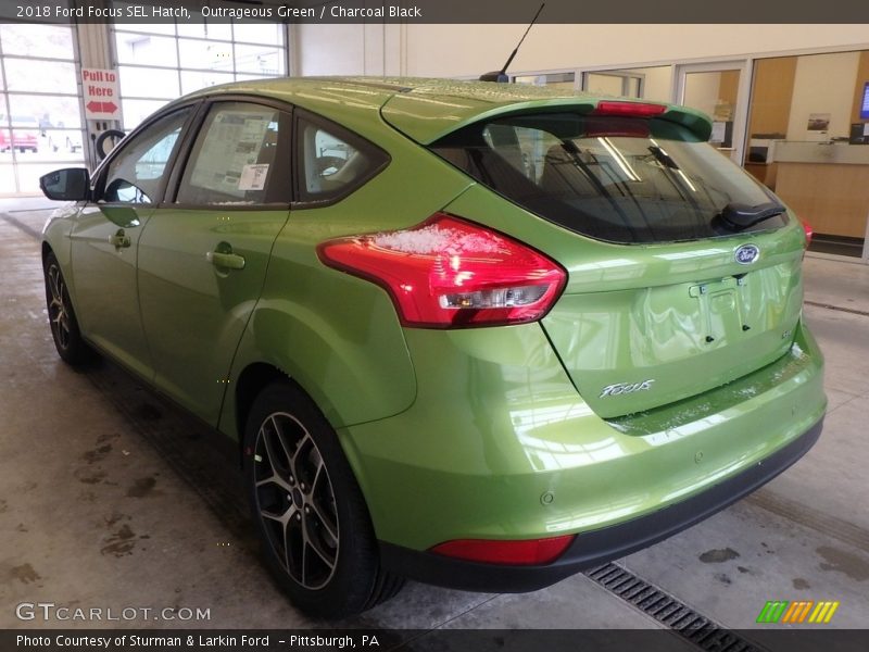 Outrageous Green / Charcoal Black 2018 Ford Focus SEL Hatch