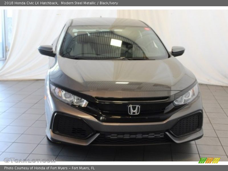 Modern Steel Metallic / Black/Ivory 2018 Honda Civic LX Hatchback