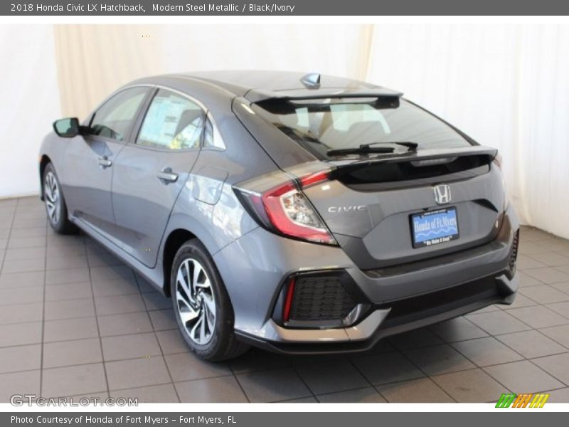 Modern Steel Metallic / Black/Ivory 2018 Honda Civic LX Hatchback
