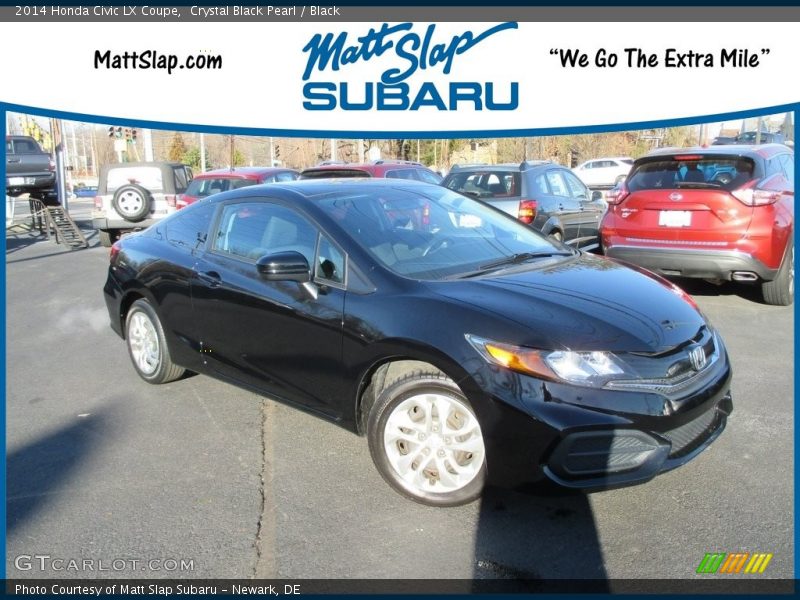 Crystal Black Pearl / Black 2014 Honda Civic LX Coupe
