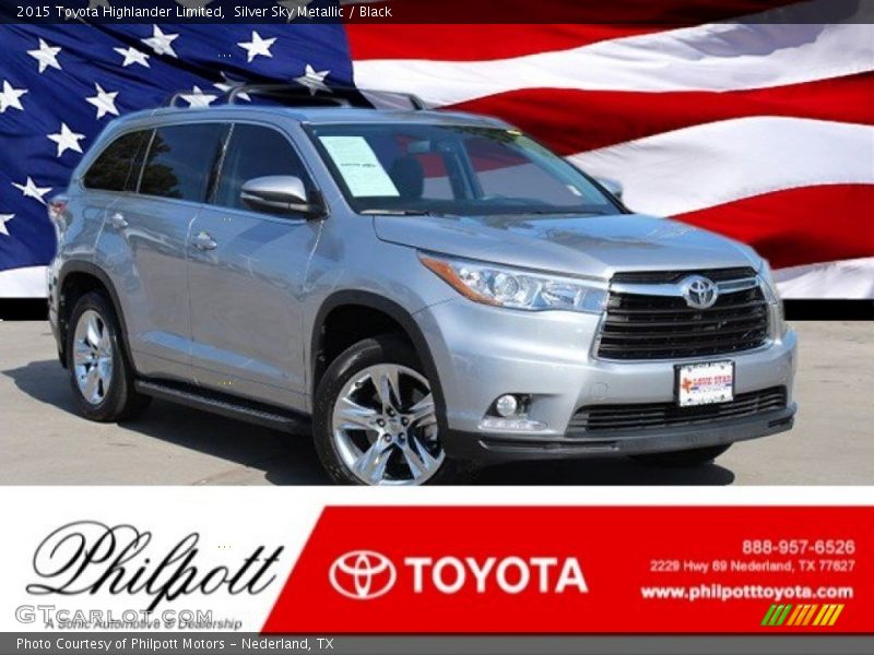 Silver Sky Metallic / Black 2015 Toyota Highlander Limited