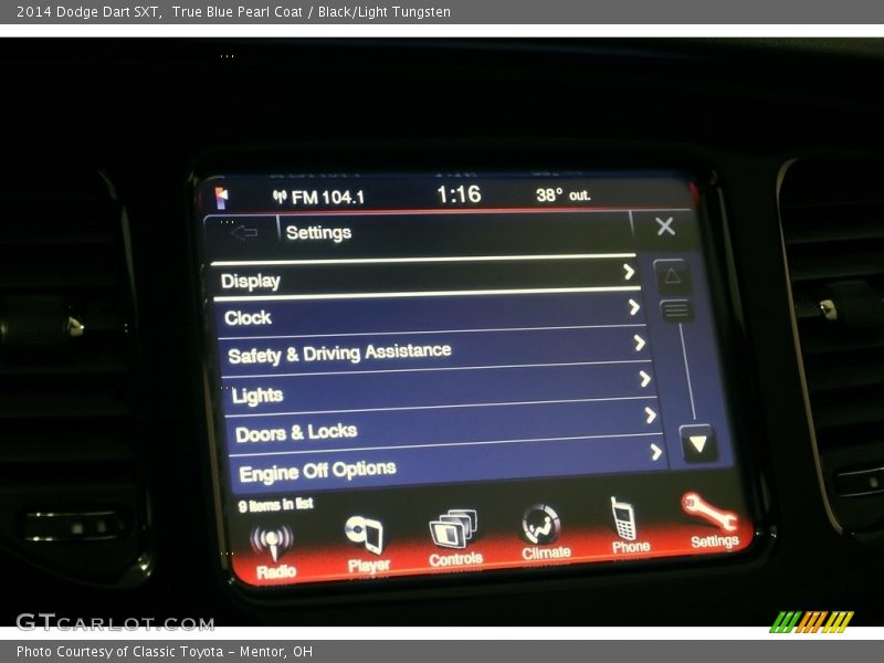 True Blue Pearl Coat / Black/Light Tungsten 2014 Dodge Dart SXT