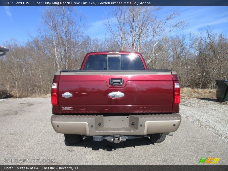 Golden Bronze Metallic / Adobe 2012 Ford F350 Super Duty King Ranch Crew Cab 4x4