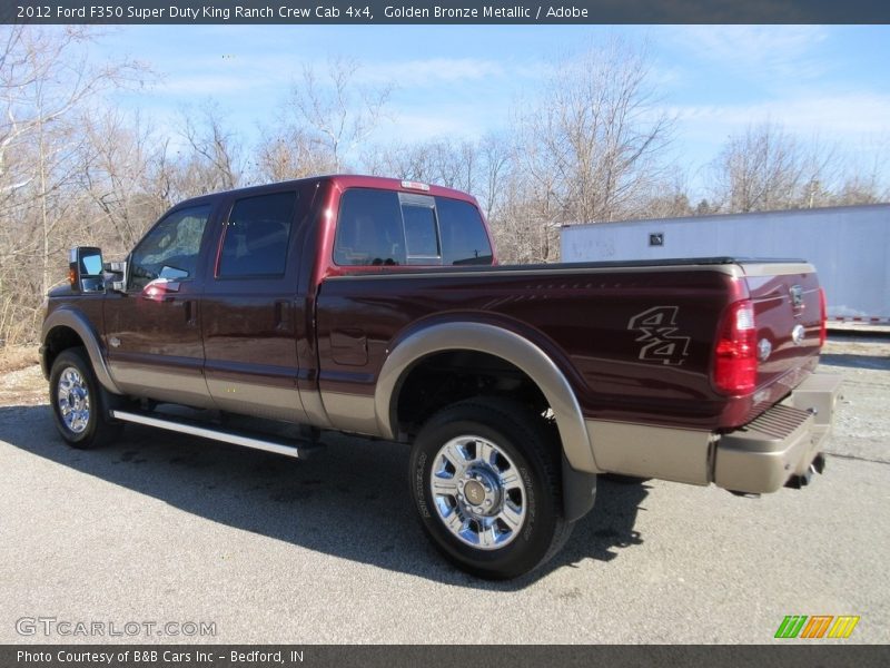Golden Bronze Metallic / Adobe 2012 Ford F350 Super Duty King Ranch Crew Cab 4x4