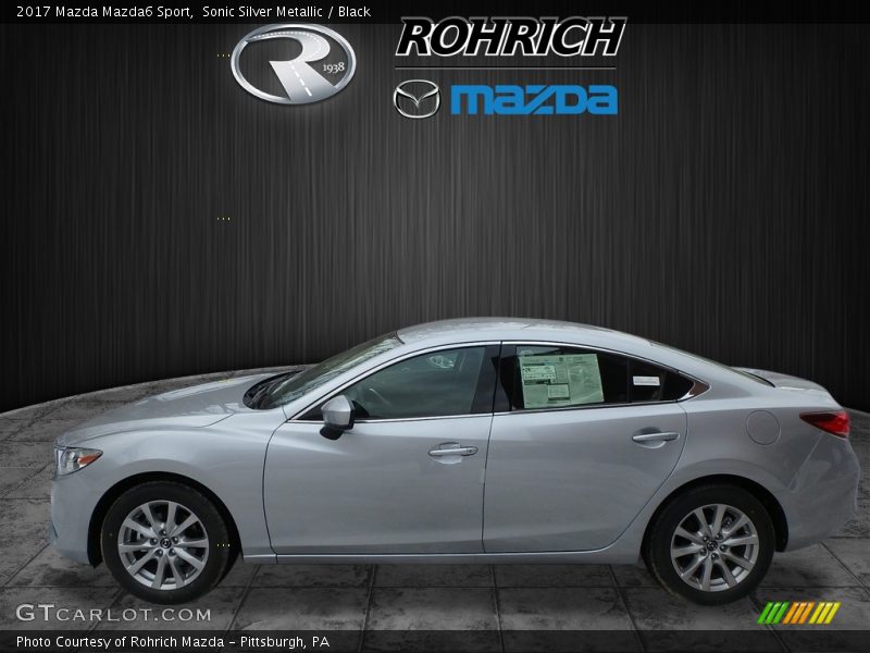 Sonic Silver Metallic / Black 2017 Mazda Mazda6 Sport