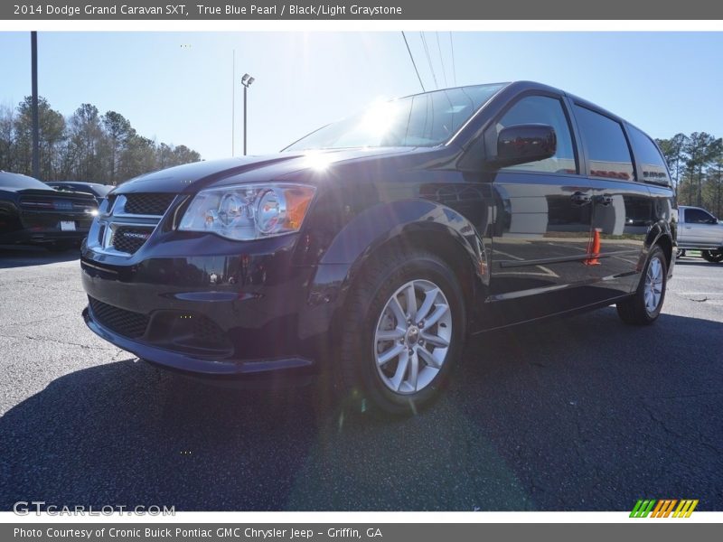 True Blue Pearl / Black/Light Graystone 2014 Dodge Grand Caravan SXT
