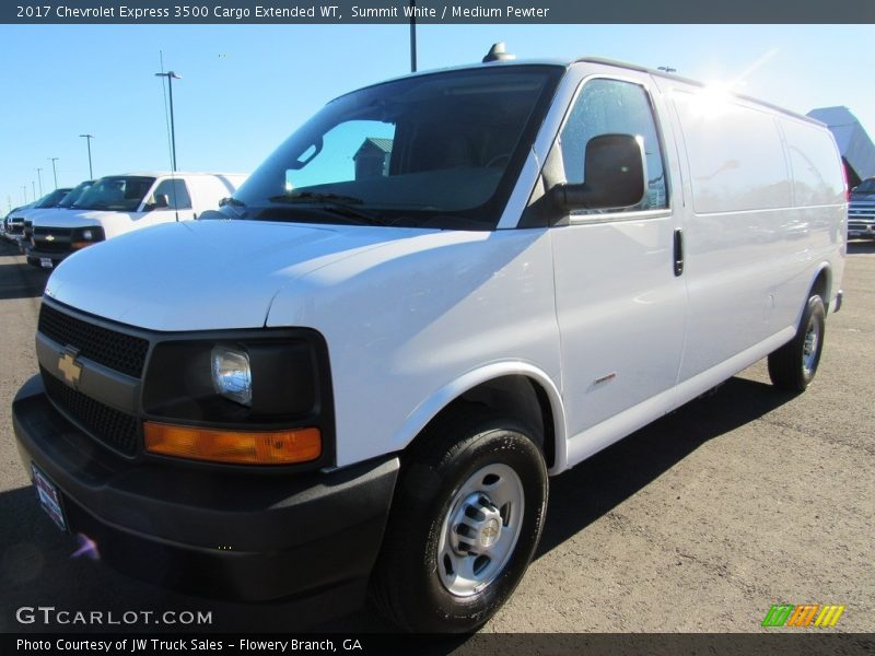 Summit White / Medium Pewter 2017 Chevrolet Express 3500 Cargo Extended WT