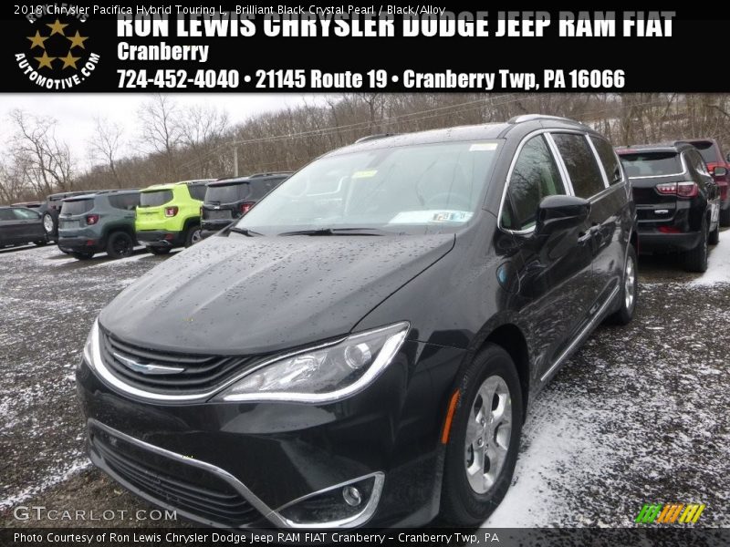 Brilliant Black Crystal Pearl / Black/Alloy 2018 Chrysler Pacifica Hybrid Touring L